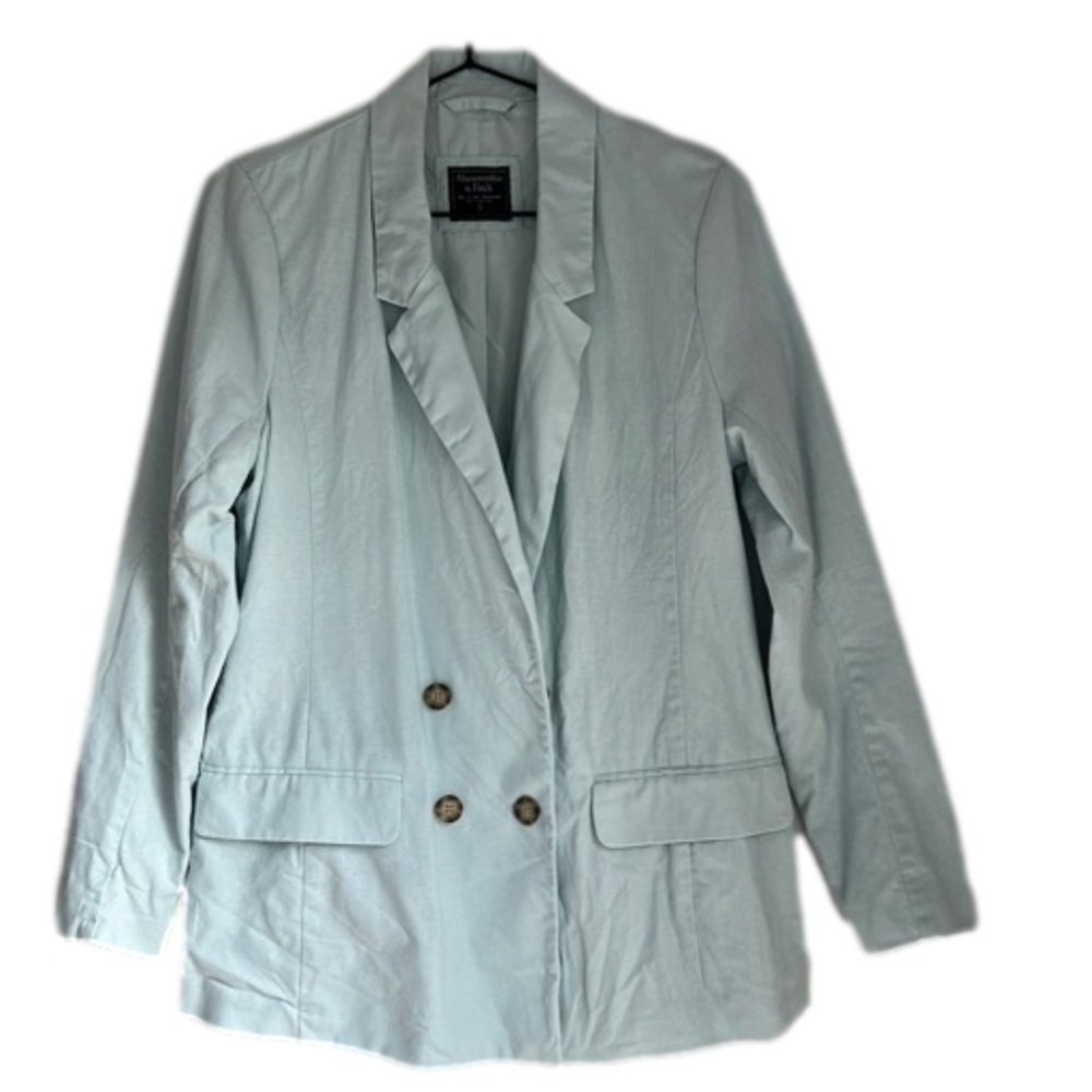 Abercrombie & Fitch Linen Blend Double Breasted Blazer